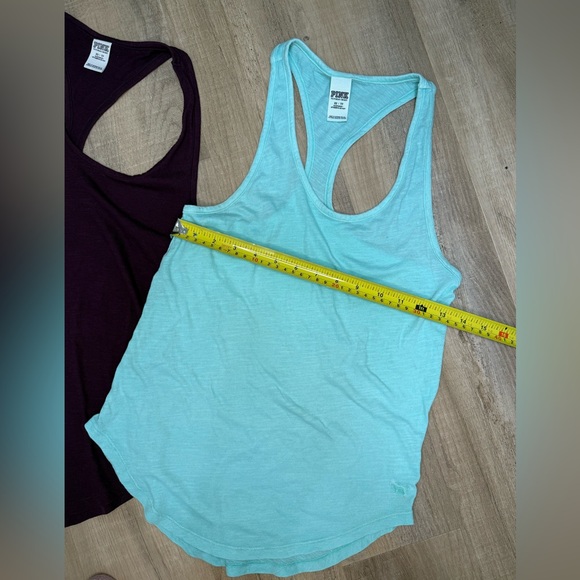 PINK Victoria's Secret Burgundy and Teal racer back tank tops - Picture 5 of 9